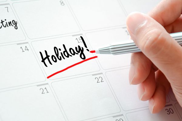 2020 List of Holidays